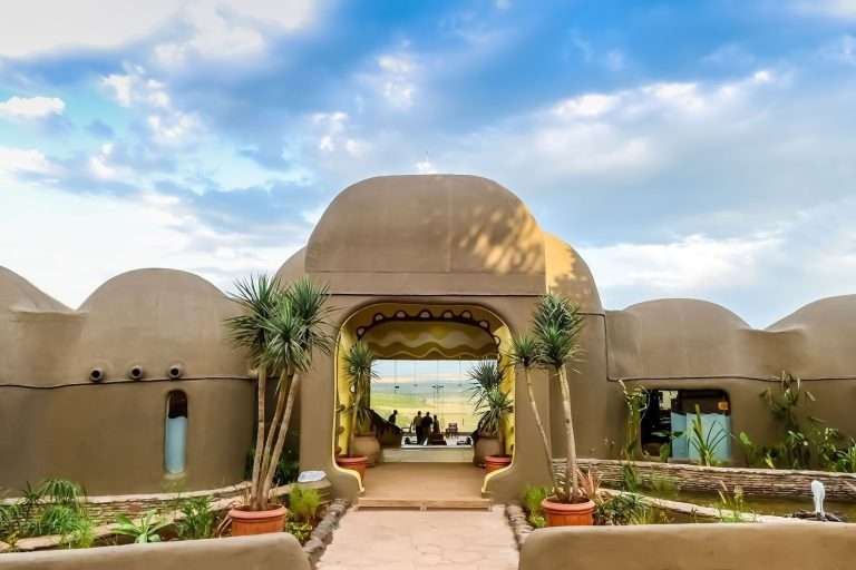 Lodge entrance building at Mara Serena Safari Lodge in the Mara Triangle