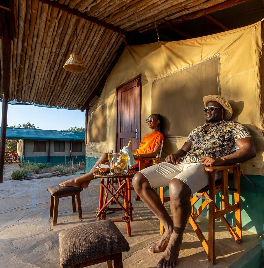Canvas tent exterior at Sentrim Tsavo Lodge
